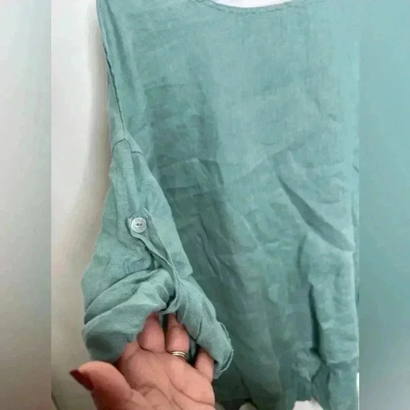 Terzo Millennio 100% Linen Blouse Size Small - Picture 3 of 6